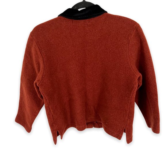 Vintage Orvis Artsy Button Corduroy Collar 100% Wool Jacket Womens M Dark Orange - Picture 6 of 6